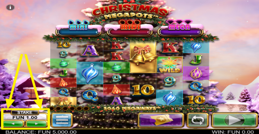 Christmas Megapots Adjust Bet