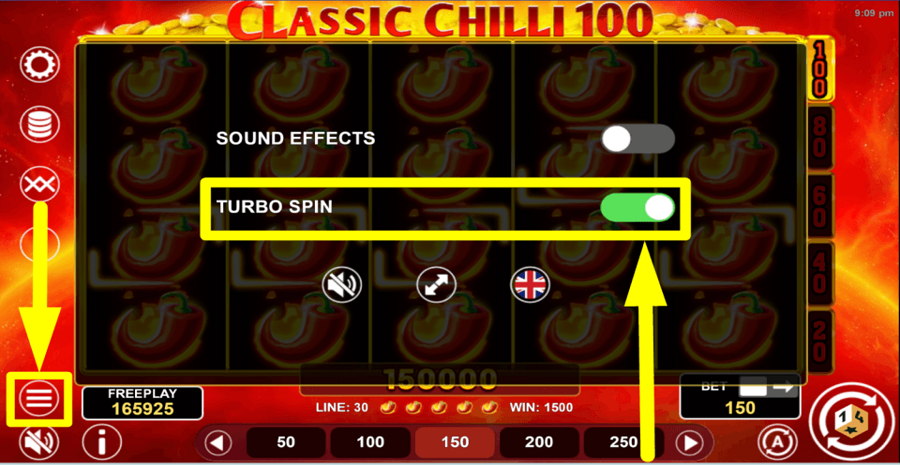 Classic Chilli 100 Turbo Feature