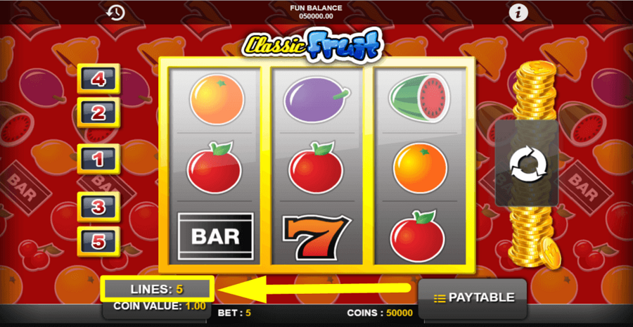 Classic Fruit Adjustable Paylines
