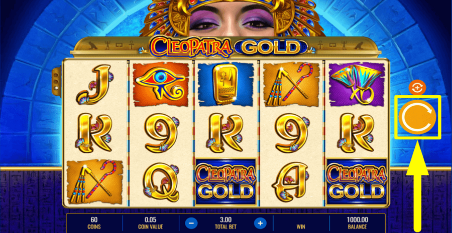 Cleopatra Gold Spin Button