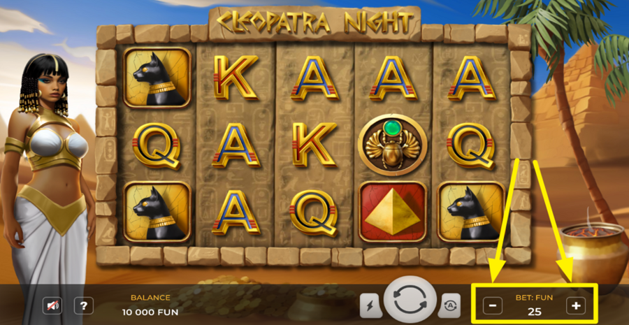 Cleopatra Night Adjust Bet