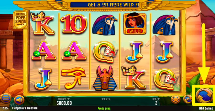 Cleopatras Treasure Spin Button