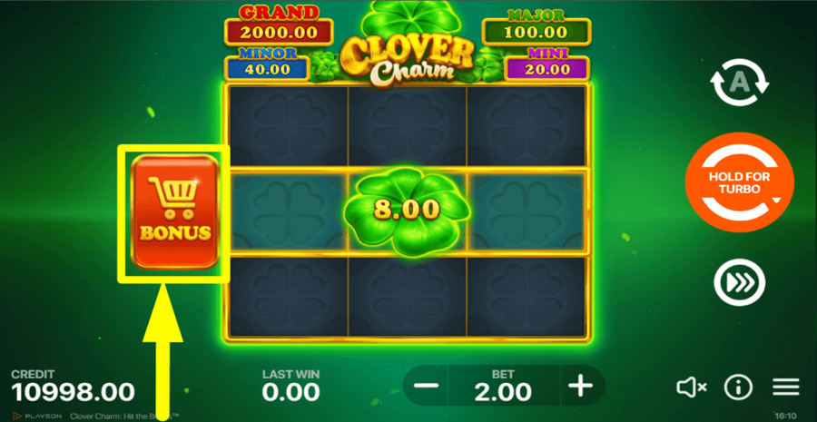Clover Charm Hit The Bonus Buy Feature