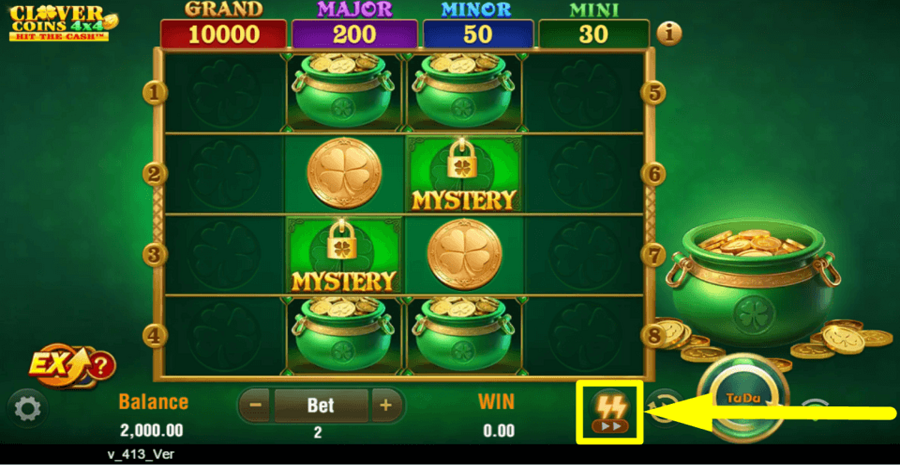 Clover Coins 4x4 Hit The Cash Turbo Feature