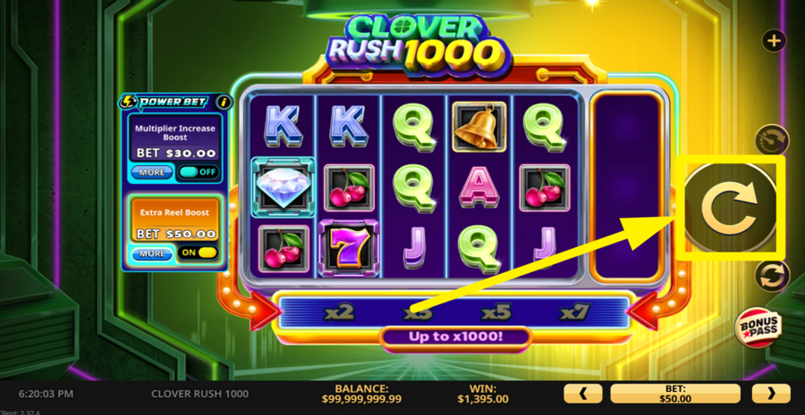 Clover Rush 1000 Spin