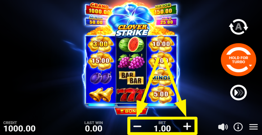 Clover Strike Hold And Win Adjust Bet