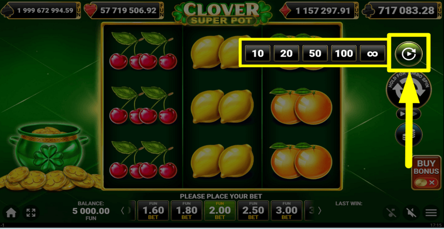 Clover Super Pot Autoplay Feature