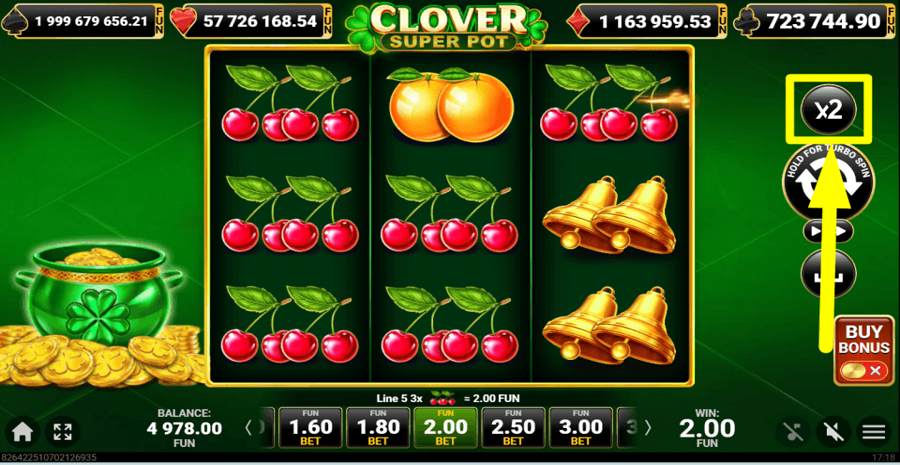 Clover Super Pot Gamble Feature