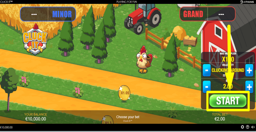 Cluck It Start Button