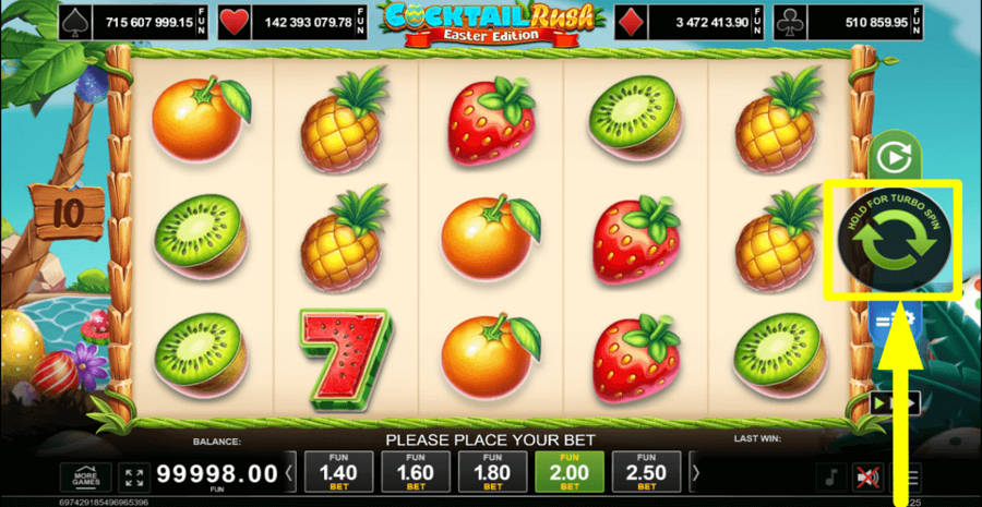 Cocktail Rush Easter Edition Spin Button