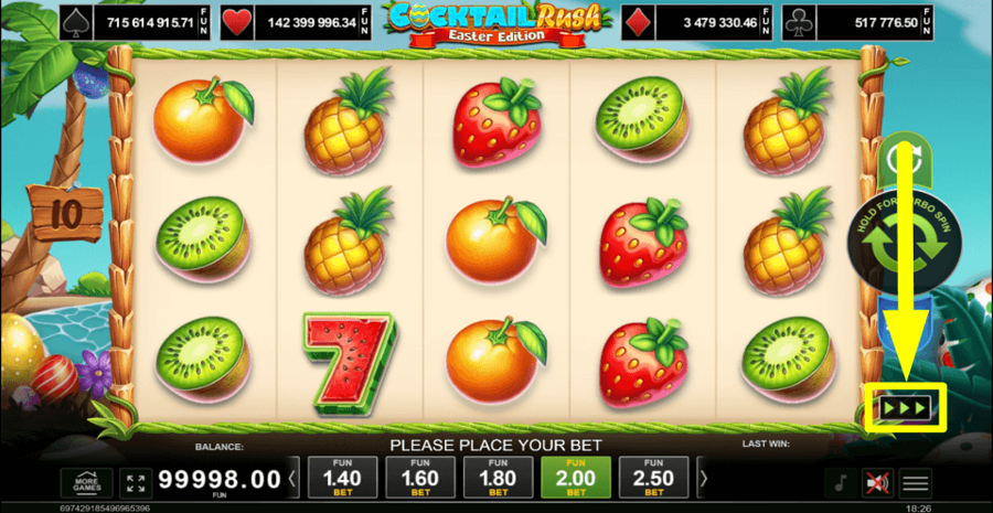 Cocktail Rush Easter Edition Turbo Feature