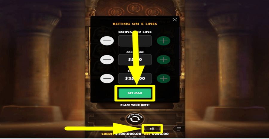 Code Of Cairo Bet Max Button