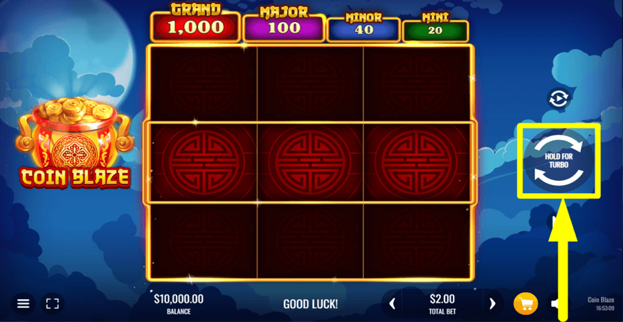 Coin Blaze Spin Button