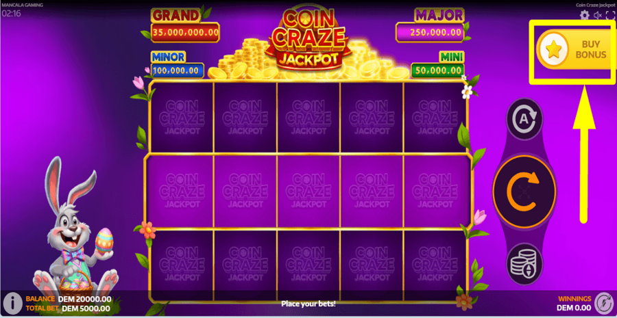 Coin Craze Jackpot Buy Feature