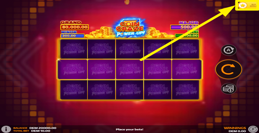 Coin Craze Powerup Buy Bonus