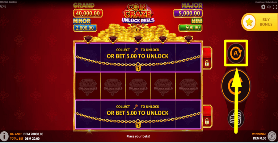 Coin Craze Unlock Reels Autoplay Feature