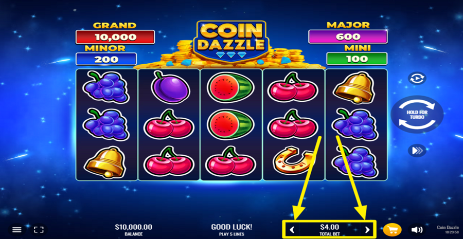Coin Dazzle Adjust Bet
