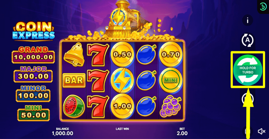 Coin Express Hold And Win Spin Button