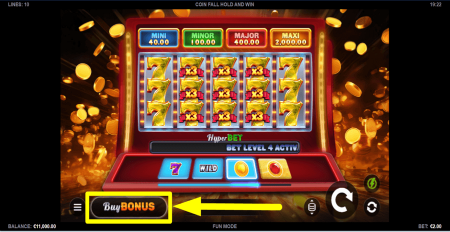 Coin Fall Hold And Win Buy Feature