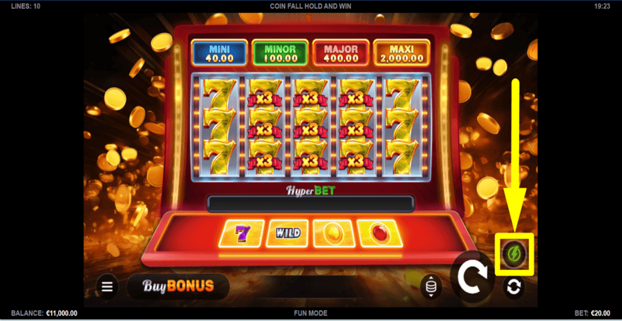 Coin Fall Hold And Win Turbo Feature