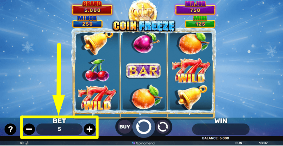 Coin Freeze Hold And Hit 3x3 Bet Value