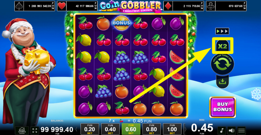Coin Gobbler Christmas Edition Gamble