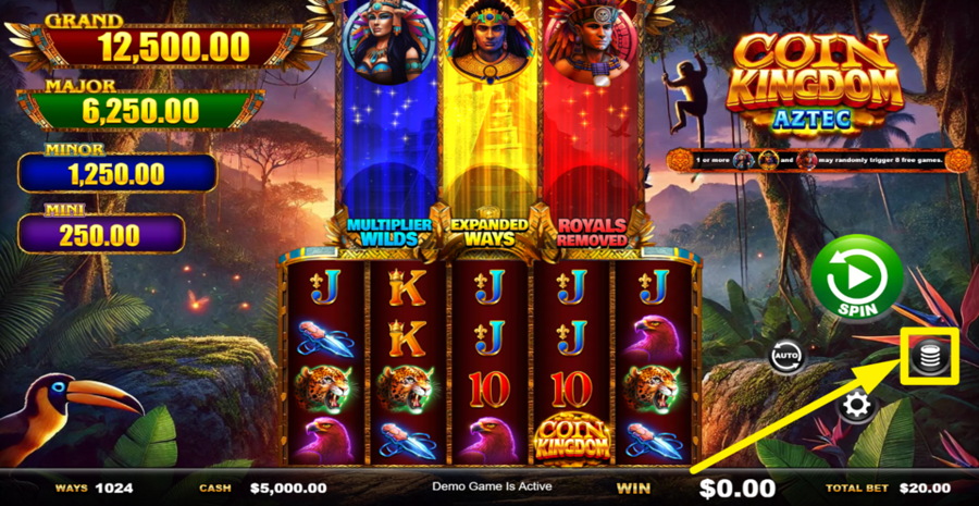 Coin Kingdom Aztec Adjust Bet