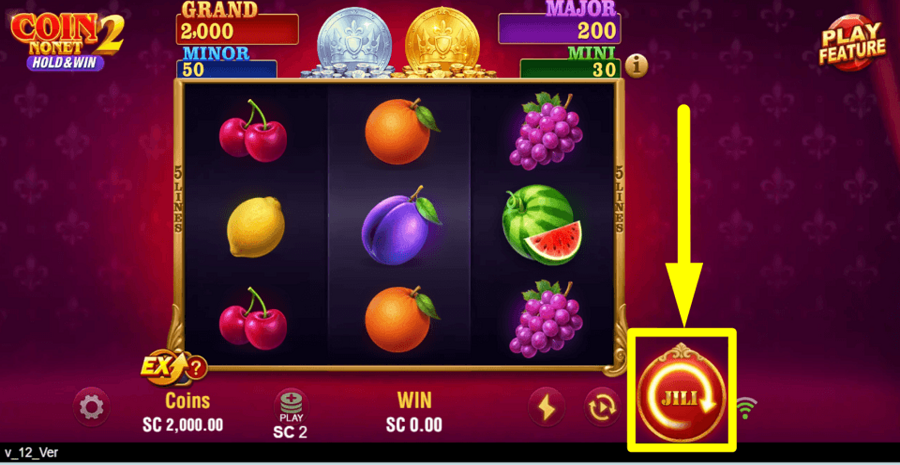 Coin Nonet 2 Hold And Win Spin Button