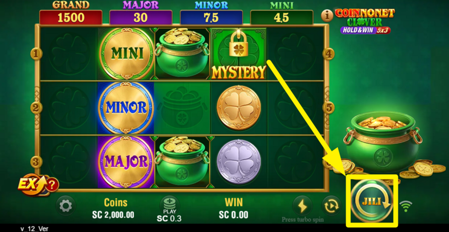 Coin Nonet Clover 4x4 Hold And Win Spin