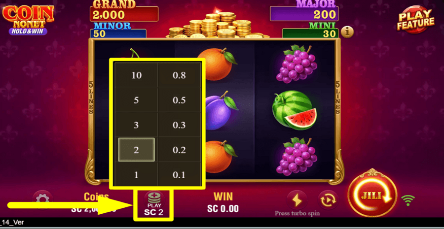 Coin Nonet Hold And Win Bet Value