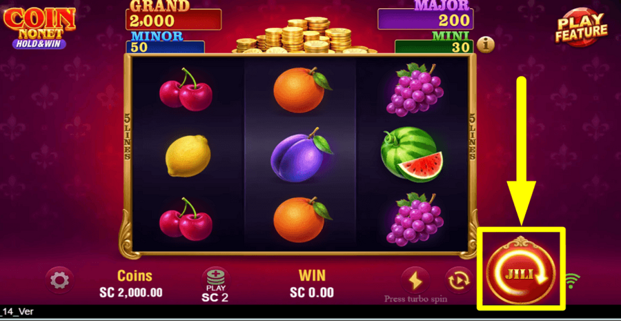 Coin Nonet Hold And Win Spin Button