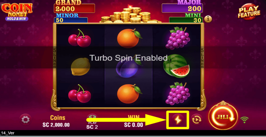 Coin Nonet Hold And Win Turbo Feature