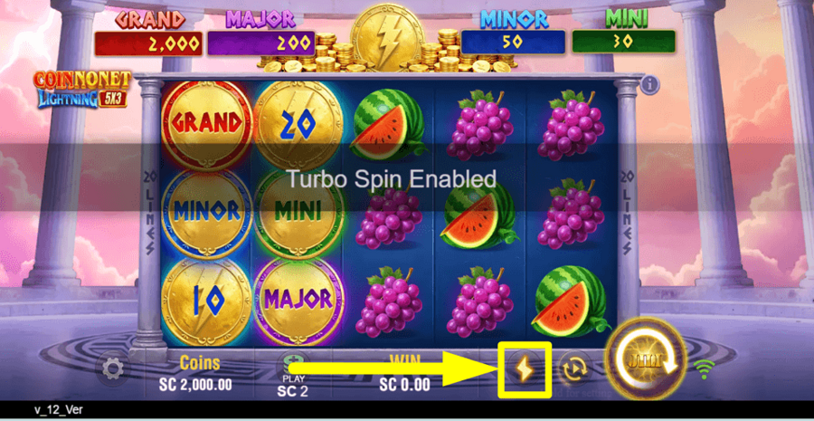 Coin Nonet Lightning Turbo Feature