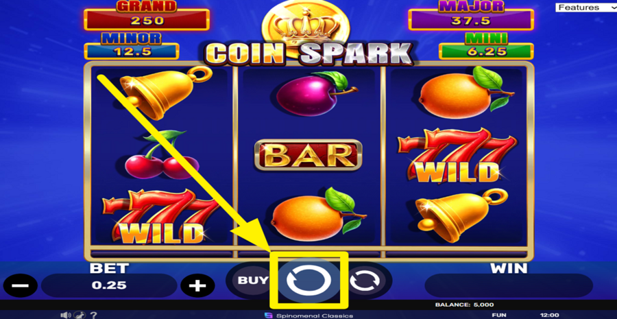 Coin Spark Hold And Hit 3x3 Spin