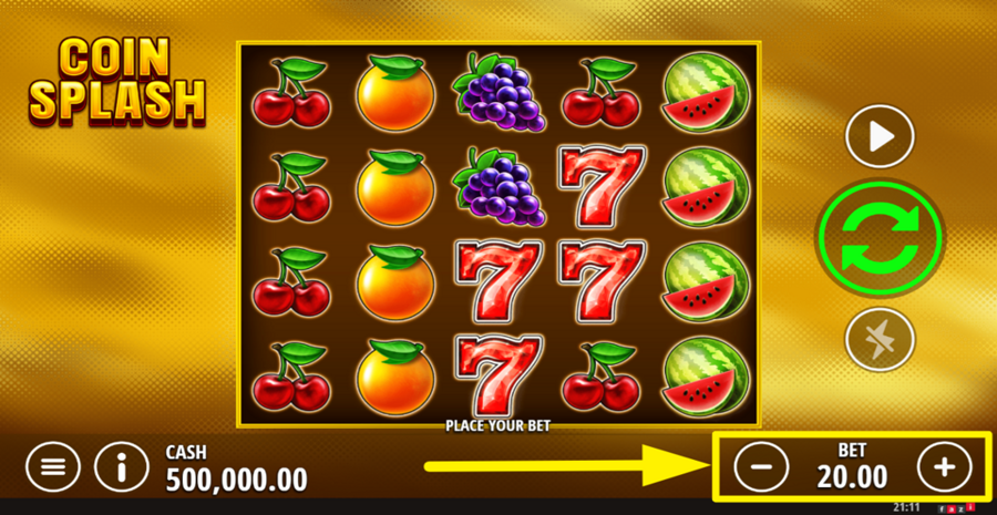 Coin Splash Adjust Bet