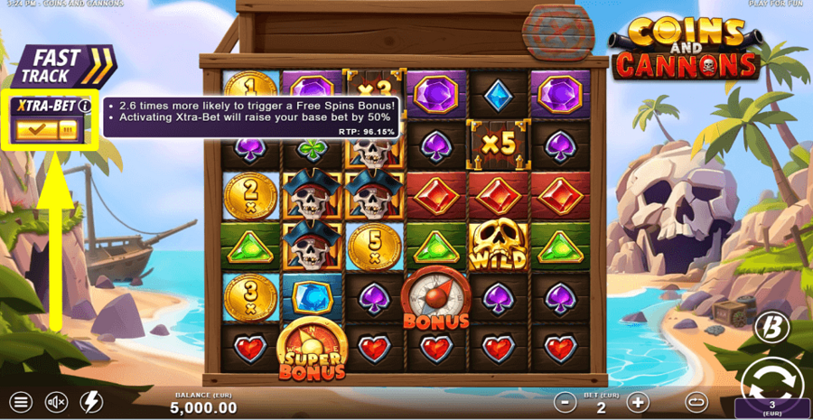 Coins And Cannons Extra Bet Feature