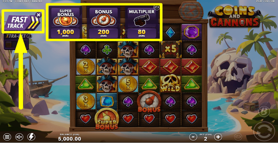 Coins And Cannons Fast Track Feature