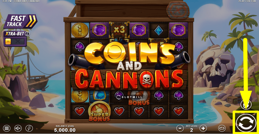Coins And Cannons Spin Button