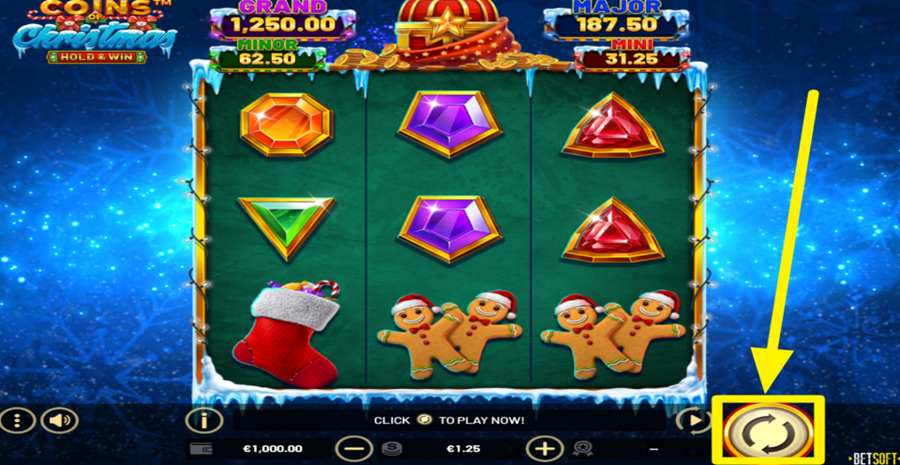 Coins Of Christmas Hold And Win Spin Button