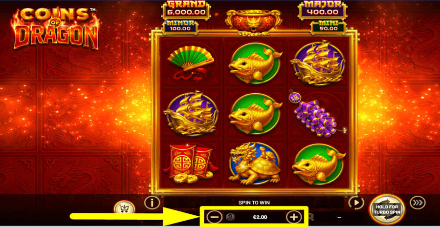 Coins Of Dragon Hold And Win Bet Value