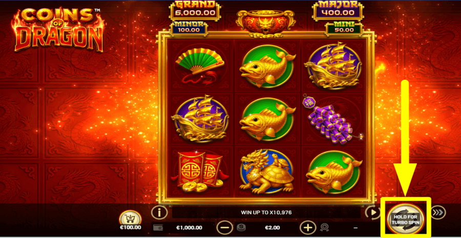 Coins Of Dragon Hold And Win Spin Button