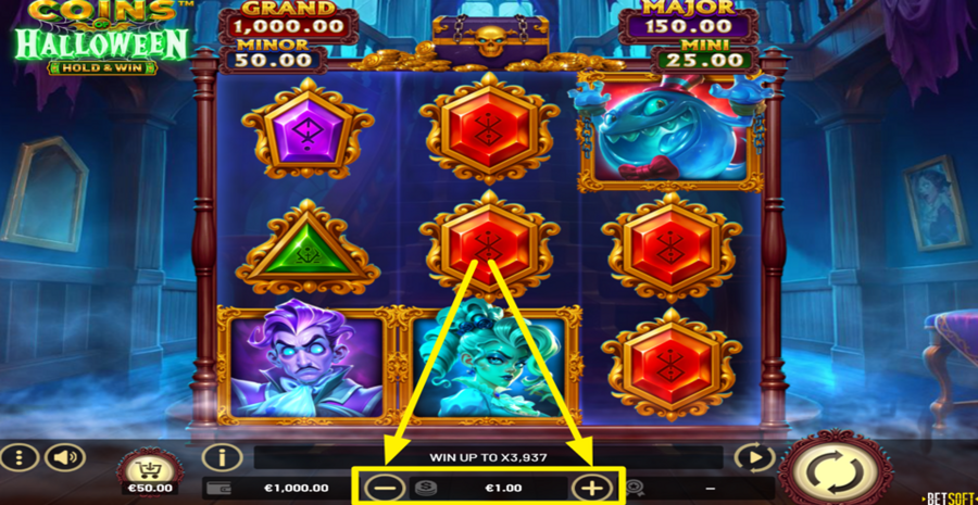 Coins Of Halloween Hold And Win Adjust Bet
