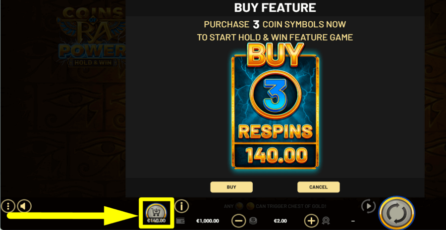 Coins Of Ra Power Hold And Win Buy Feature