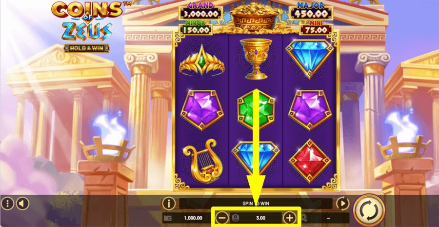 Coins Of Zeus Hold And Win Bet Value