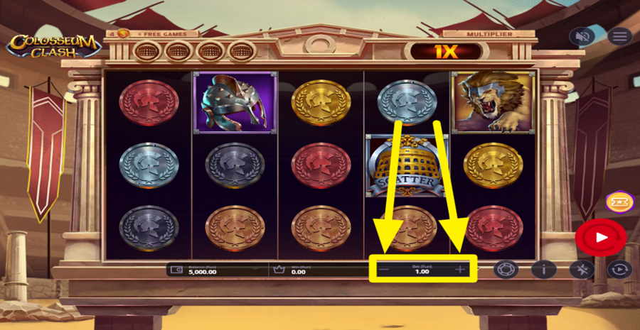 Colosseum Clash Adjust Bet