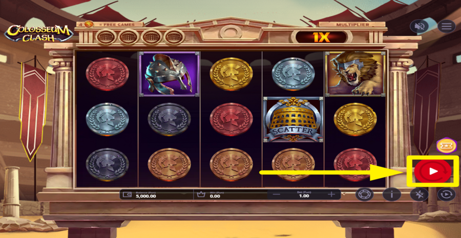 Colosseum Clash Spin Button