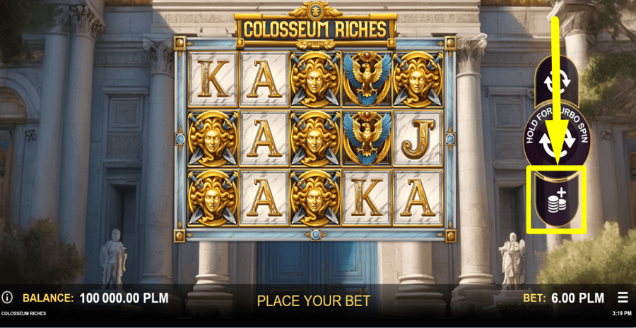 Colosseum Riches Bet Value