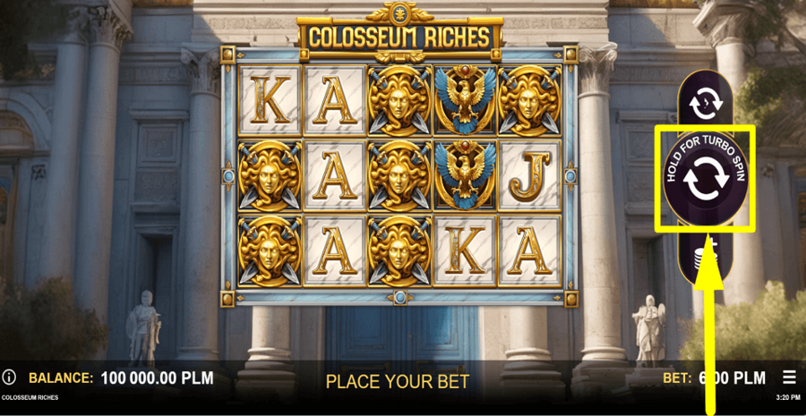 Colosseum Riches Spin Button