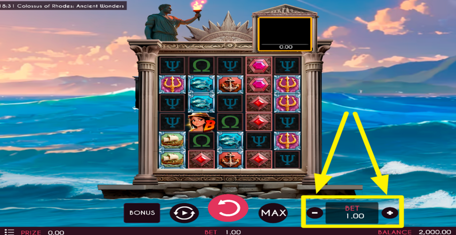 Colossus Of Rhodes Ancient Wonders Adjust Bet