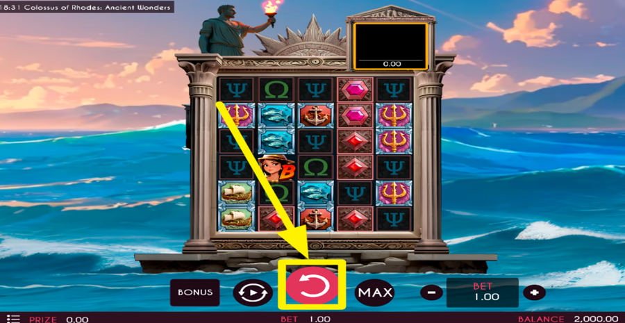 Colossus Of Rhodes Ancient Wonders Spin Button
